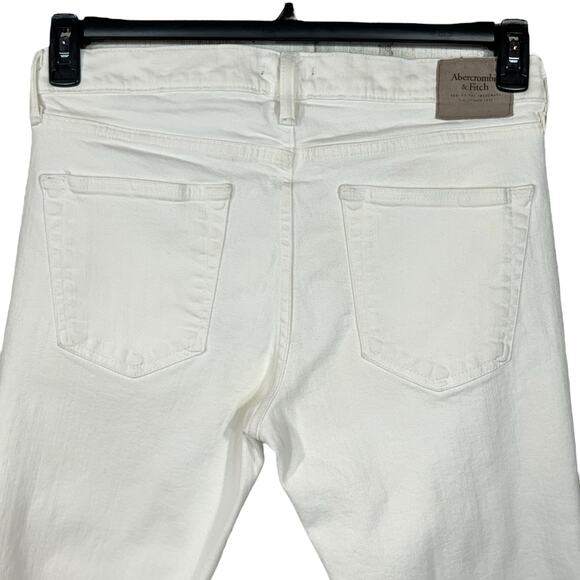Abercrombie & Fitch SZ W33 L32 Skinny Jeans Iconic Stretch Hi-Rise Zip-Fly White - Picture 6 of 13